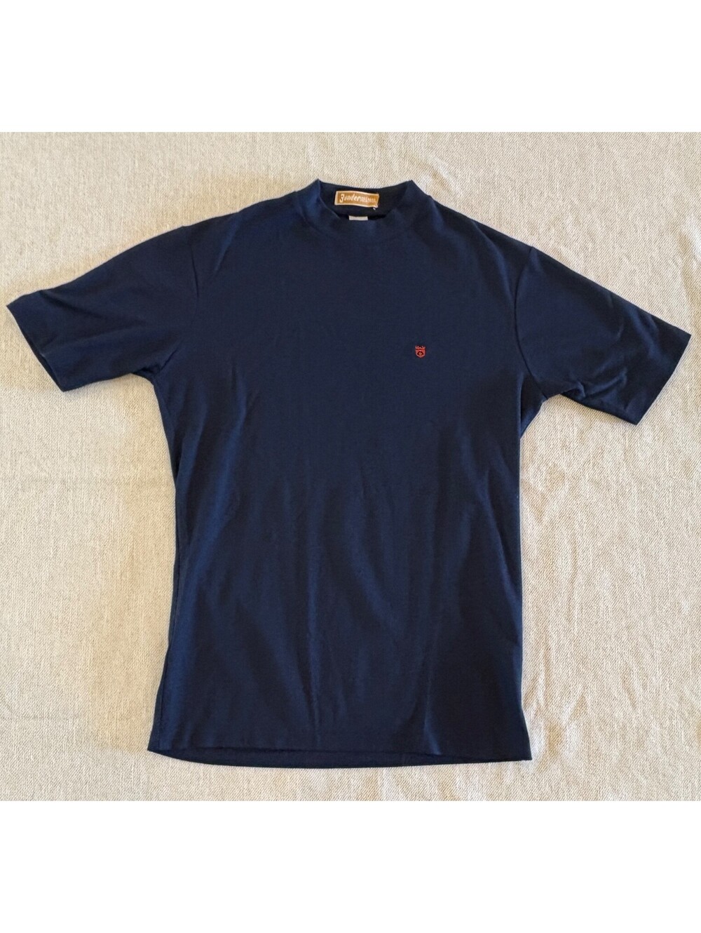 Vintage Jantzen 3under Dave Marr Mock Neck Golf Shirt Navy Blue Pique Size L